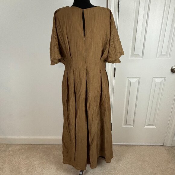 Mila Mae‎ Dolman Sleeve A-Line V-Neck Maxi Dress in Mocha Brown Size XL NWOT - Picture 4 of 6
